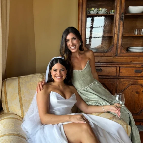 V Chapman Vivian Dress in Sage Windsor Brocade - Picture 2 of 3